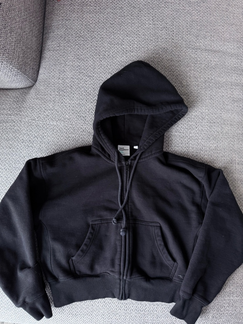 TNA Sweatfleece Cozy Boyfriend Zip Hoodie Black XS